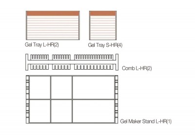 바이오마트, Gel Maker Set - HR 내열성 (AD230), 구성 : Gel Tray L-HR (2매), Gel Tray S-HR (4매), Comb-HR (2개), Gel Maker Stand-HR (1개)